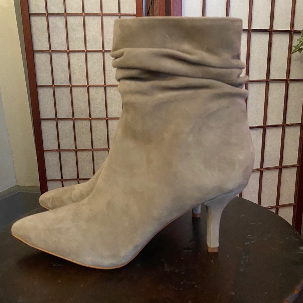 Vince Camuto suede, pointed toe ankle boot